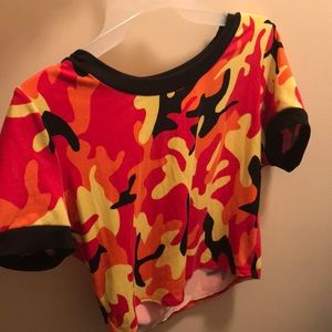 Vibrant multicolored camouflage shirt